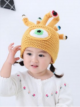 Little Kid's Alien Themed Knitted Hat